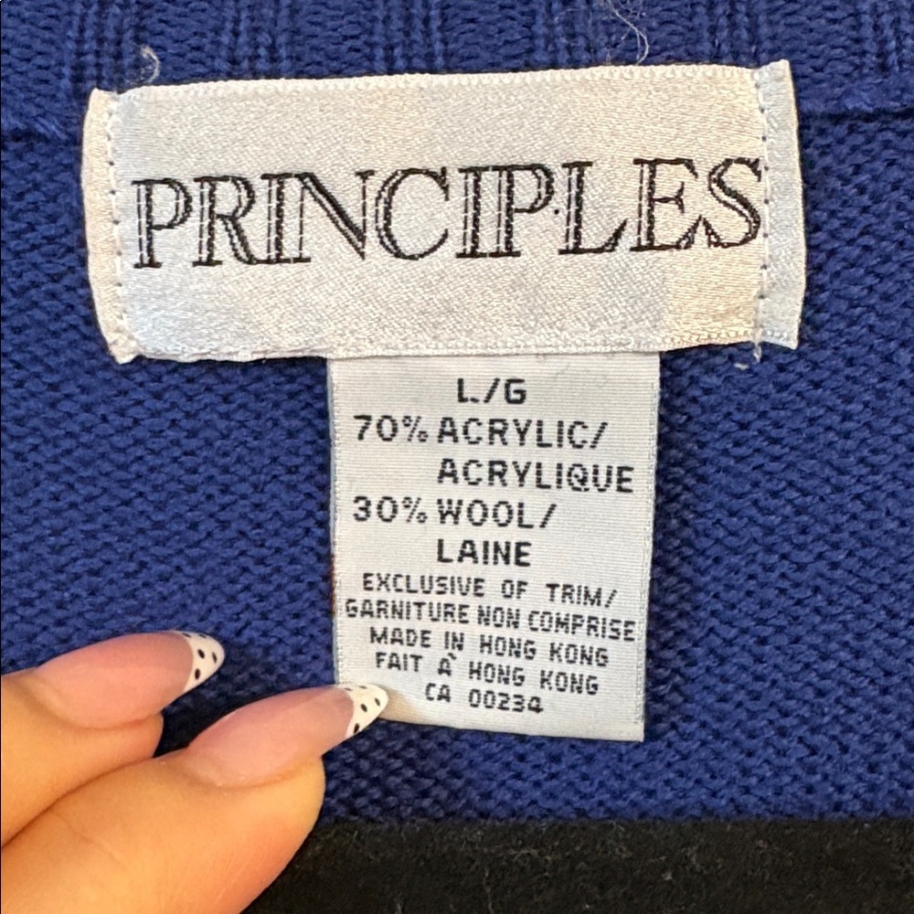 Vintage Principles Women’s beaded Blue/purple Cardigan size L Granmacore - Picture 4 of 7